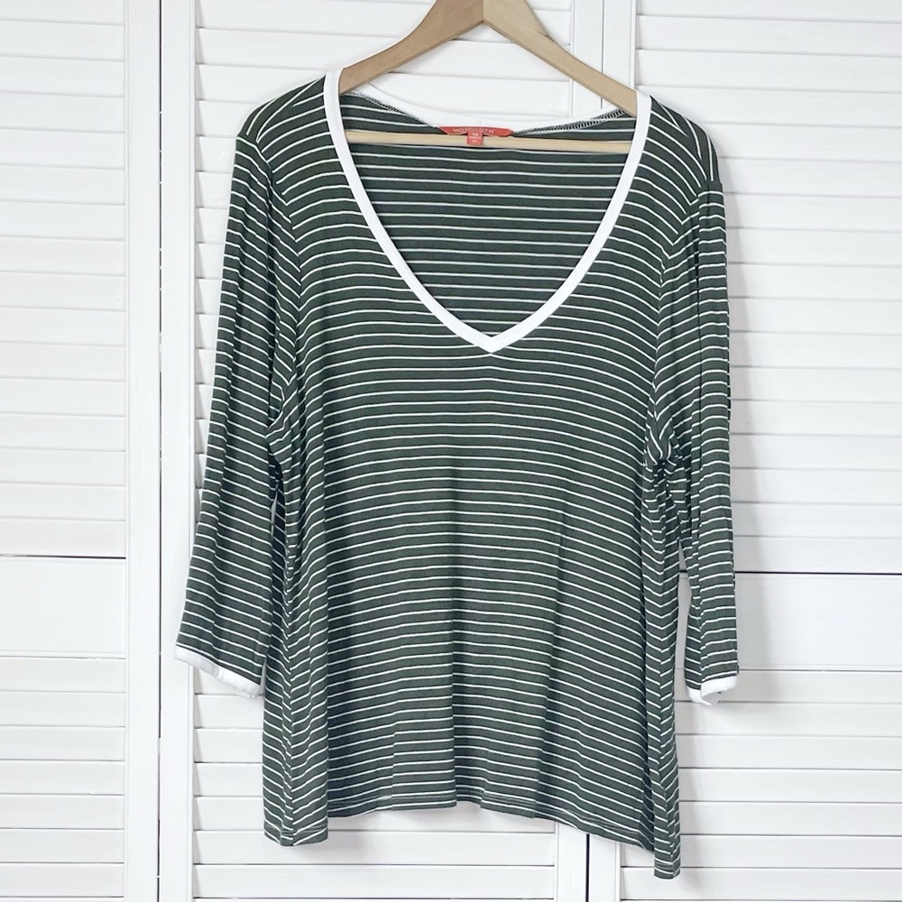 ModCloth striped 3/4 length sleeve t-shirt